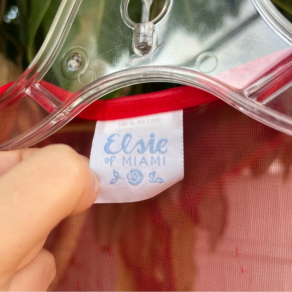 Vintage Elsie of Miami Red Sheer Babydoll Peignoir Robe 🌹. - Picture 8 of 10